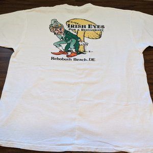 Vintage IRISH EYES PUB Leprechaun Shirt XL White